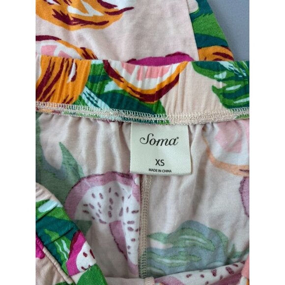 Soma women's XS pink dragon fruit patterned shorts short sleeved pajama set - Picture 5 of 7